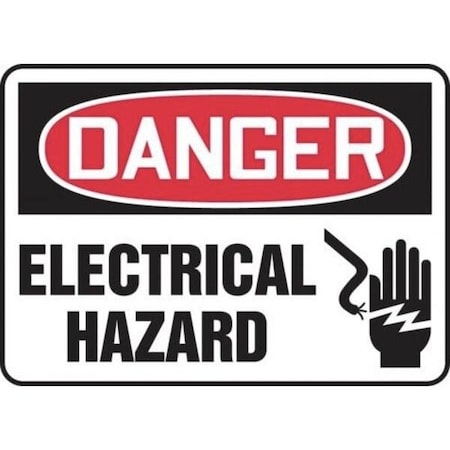 Accuform Safety Sign, DANGER ELECTRICAL HAZARD, 10 X 14, Plastic MELC018VP